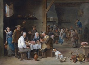 O jantar de fiambre de David Teniers the Younger