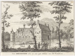 Vista da Antiga Heemstede Oud Heemstede 1607. após um esboço egte de D. Vinkeboons (título no objeto)