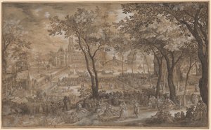 Festa veneziana em um jardim do castelo de David Vinckboons