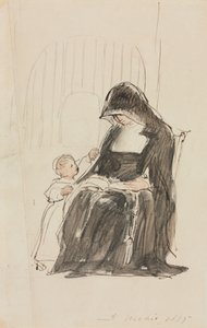 Freira lendo para uma criança de David Wilkie