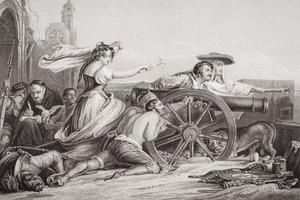 A Defesa de Saragoça, 1808, de "Ilustrações da História Escocesa e Inglesa", Volume II