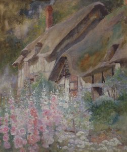 Anne Hathaways Cottage (lápis e wc aumentados com branco sobre papel)