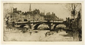 Pont Neuf, prato um do Paris Set de David Young Cameron