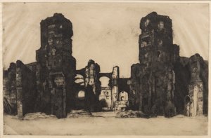 Thermae de Caracalla, 1923 (gravura e ponto de secagem no japon) de David Young Cameron
