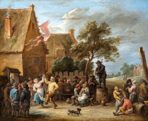 Uma Aldeia de Merrymaking em A Country Inn de David Teniers the Younger
