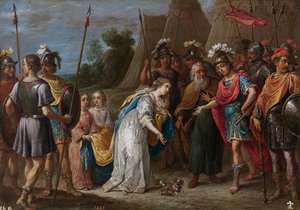 Eustathius intercede a favor da Armida (Armide) com Godfrey de Bouillon (Godefroy de Bouillon) de David Teniers the Younger