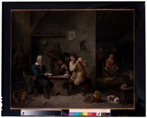 Figuras a jogar numa taberna