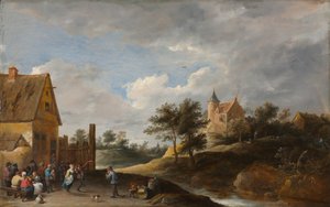Paisagem com camponeses dançando, c.1645-50 de David Teniers the Younger