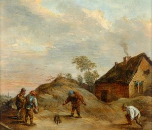Homens jogando em taças de David Teniers the Younger