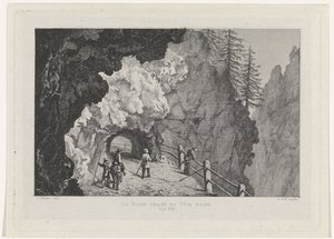 Passagem nas rochas La Roche percée em Tête Noire (título no objeto) de David van der Kellen