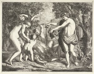 Paisagem com bacanal, com Bacchus de David van der Plas
