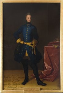 Carlos XII, roi de Suede - Retrato do Rei Carlos XII da Suécia (1682-1718), de Krafft, David, von (1655-1724). Óleo sobre tela. Dimensão : 249x165 cm. Nationalmuseum Stockholm