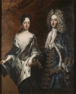 Frederic IV de Holstein Gottorp e Edwige Sophie de Suede - Frederick IV (1671-1702), Duque de Holstein-Gottorp e Duquesa Hedvig Sophia (1681-1708), de Krafft, David, von (1655-1724). Óleo sobre tela de David von Krafft