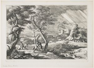 Placa VII, de um conjunto de paisagens, 1743 de Davide Antonio Fossati