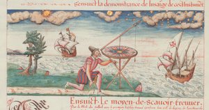 Ilustração de As primeiras obras de Jacques de Vaulx, pillote na marinha, 1583. de De Vaulx