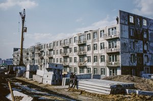 URSS, Bratsk, Irkutsk, Novos apartamentos em construção para trabalhadores de Dean Conger