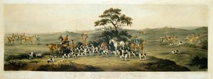 Foxhunting, placa 3, gravada por Thomas Sutherland (1785-1838) 1817 (cor litho)
