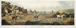 Foxhunting, placa 4, gravada por Thomas Sutherland (1785-1838) 1817 (cor litho)