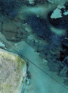 Vista aérea das ruínas submersas