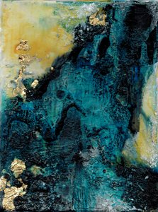 Azul-petróleo escuro com brilho dourado de Deb Chaney