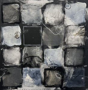 Grelha de quadrados abstratos com efeito envelhecido
