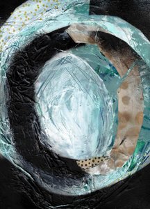 Espiral abstrata em azul-petróleo de Deb Chaney