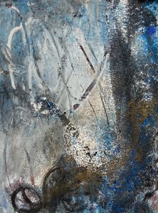 Abstrato em azul e dourado com textura de Deb Chaney