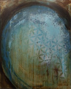 Esfera com padrão texturado em azul-petróleo de Deb Chaney