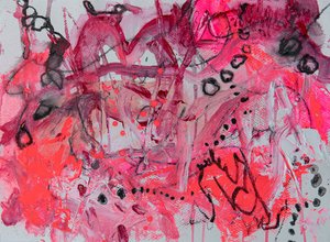Abstrato em Rosa Vibrante de Deb Chaney