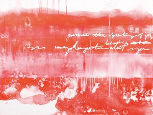 Letras abstratas em vermelho vibrante de Deb Chaney