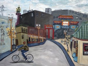 Chinatown Portland, 2018 (acrílico sobre tela) de Deborah Eve Alastra