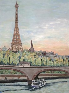 Vista da Torre Eiffel, 2017 (acrílico sobre tela) de Deborah Eve Alastra