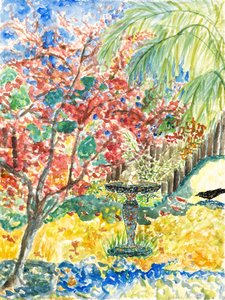 Vista do jardim, 2023 (aguarela) de Deborah Eve Alastra