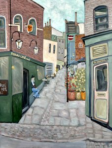 Haunted Pub Hampstead, 2018 (acrílico sobre tela) de Deborah Eve Alastra