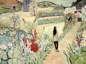 Nita em Giverny, 2017 (acrílico sobre tela) de Deborah Eve Alastra