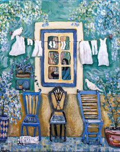 Old Window, 2024 (acrílico sobre tela) de Deborah Eve Alastra