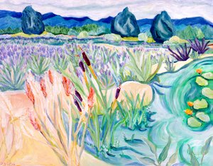 Sauvie Landscape, 2015 (acrílico sobre tela) de Deborah Eve Alastra