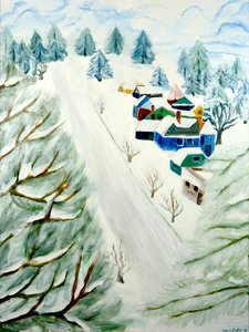 Neve da aldeia, 2014, acrílico sobre tela de Deborah Eve Alastra