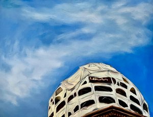 Reparações na cúpula, 2001 (óleo sobre tela) de Deborah Stevenson