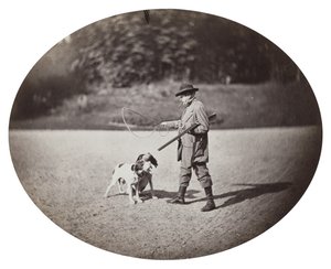 Hunter with Dogs, c.1862 (albumen silver print) de Delmaet and Durandelle