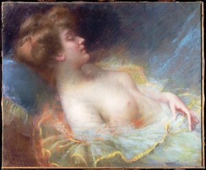 Jovem mulher dormindo (pastel)
