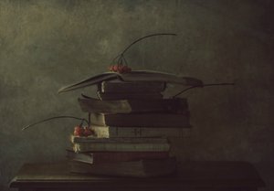 Livros e bagas de outono