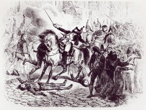 2 de maio de 1808, Insurreição em Madri, de &39;Histoire de Napoleon&39; de M. de Norvins, 1839 de Denis Auguste Marie Raffet