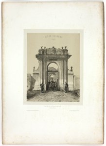 Entrando na Villa Santucci, de Lembranças da Itália: Expedição de Roma de Denis Auguste Marie Raffet