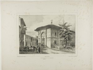 Igreja grega, Bucareste, Valáquia, 15 de julho de 1837 de Denis Auguste Marie Raffet