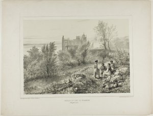 Castelo do Conde Woronzoff, Aloupka, Crimeia, 12 de agosto de 1837 de Denis Auguste Marie Raffet