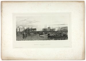 O desembarque do exército francês em Civita-Vecchia, 25 de abril de 1849, de lembranças da Itália: expedição a Roma de Denis Auguste Marie Raffet