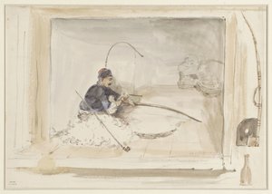 Trabalhador de algodão sentado de Denis Auguste Marie Raffet