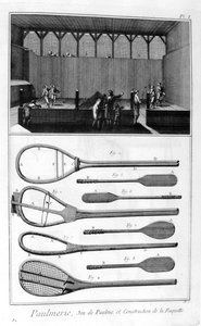 Tênis real e construção de raquetes, 1751-1777 de Denis Diderot