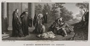 Denis-Sébastien Leroy, Antoine-Claude-François Villerey et Coiny - São Benoît a reanimar uma criança, segundo Louis de Silvestre - 1802-1815 de Denis Sebastien Leroy